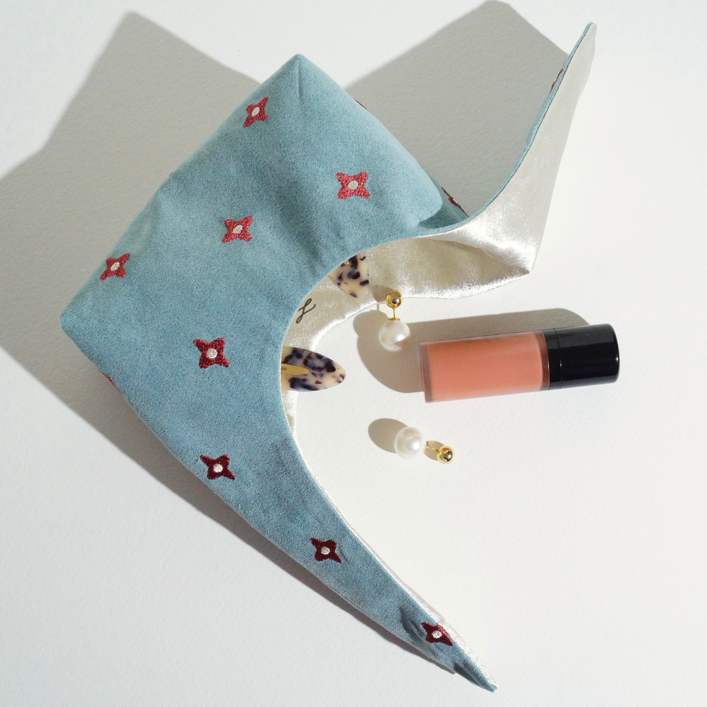 The Stash Bag - Dusty Blue / Ivory